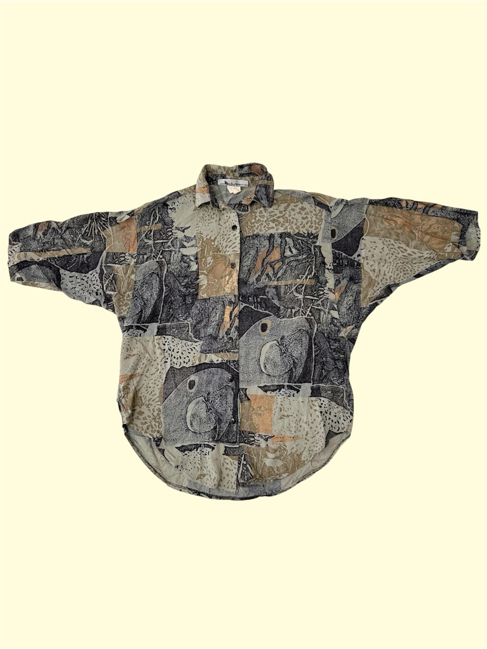 Vintage 90s AOP Maximalism Abstract Short Sleeve Metallic Shirt Medium